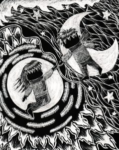 First scratchboard piece