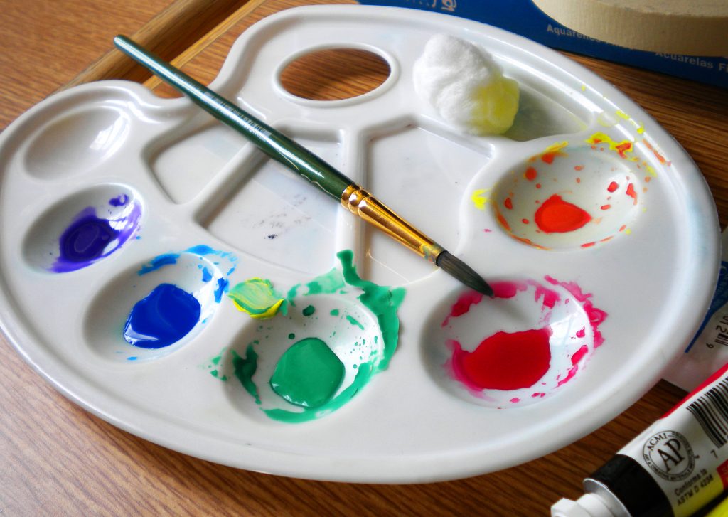 What is Watercolor palette and brush