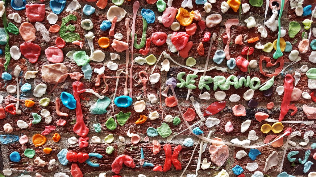 art of seattle gum wall straight on