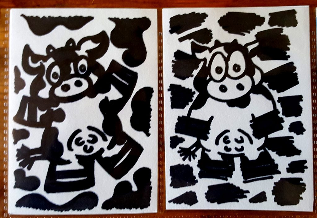 cow make artist trading cards