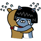 Kakao Friends Frodo and Neo crying and hugging