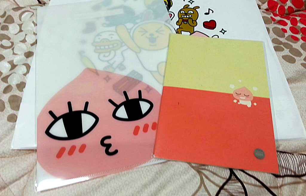 Kakao Friends emoji folder and notebook with Apeach