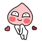 Kakao Friends Apeach smiling with hearts