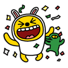 Kakao Friends Muzi and Con celebrating