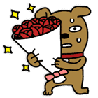 Kakao Friends Frodo with bouquet of roses