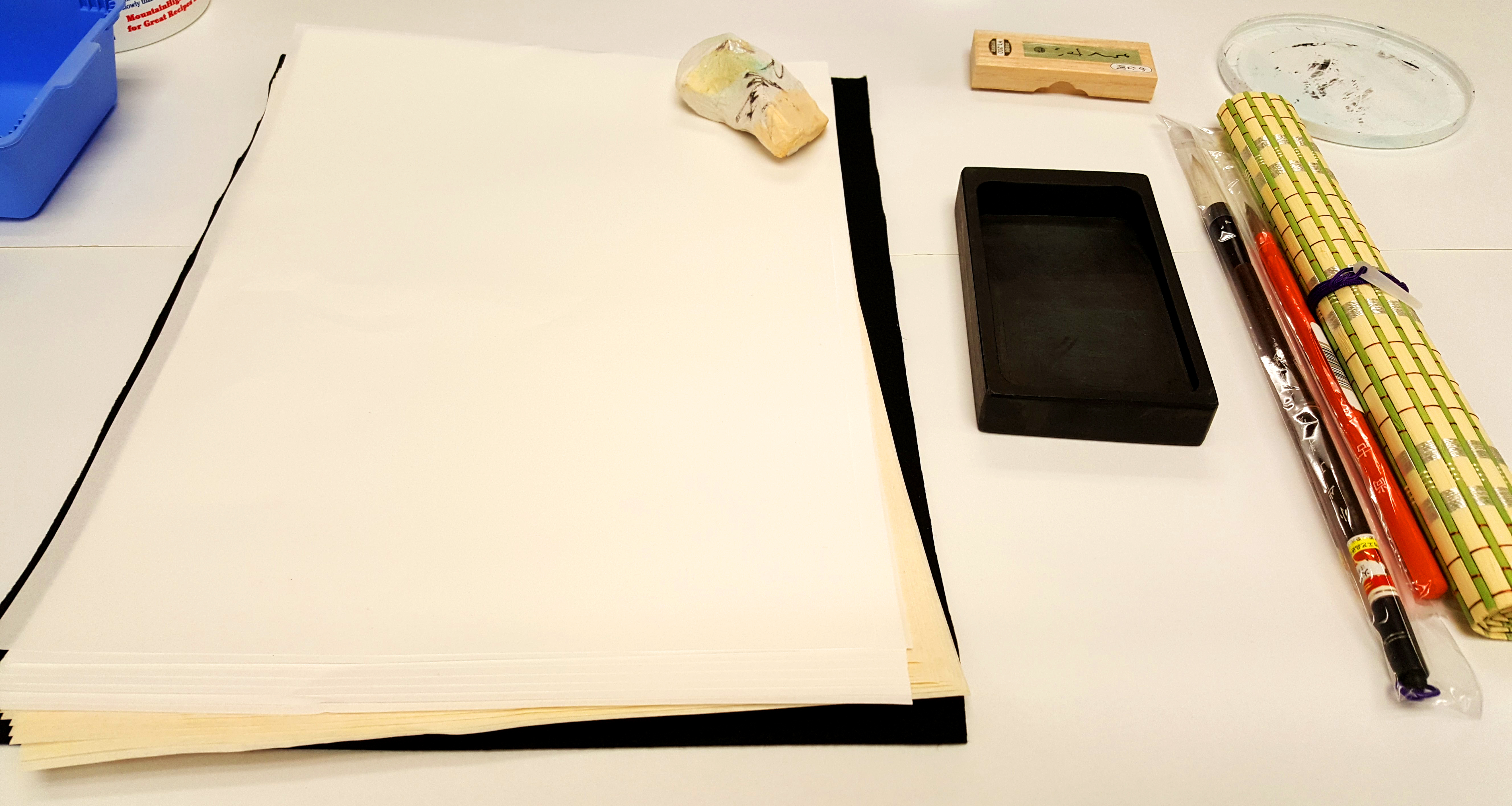 Sumi-e Japanese ink painting supplies