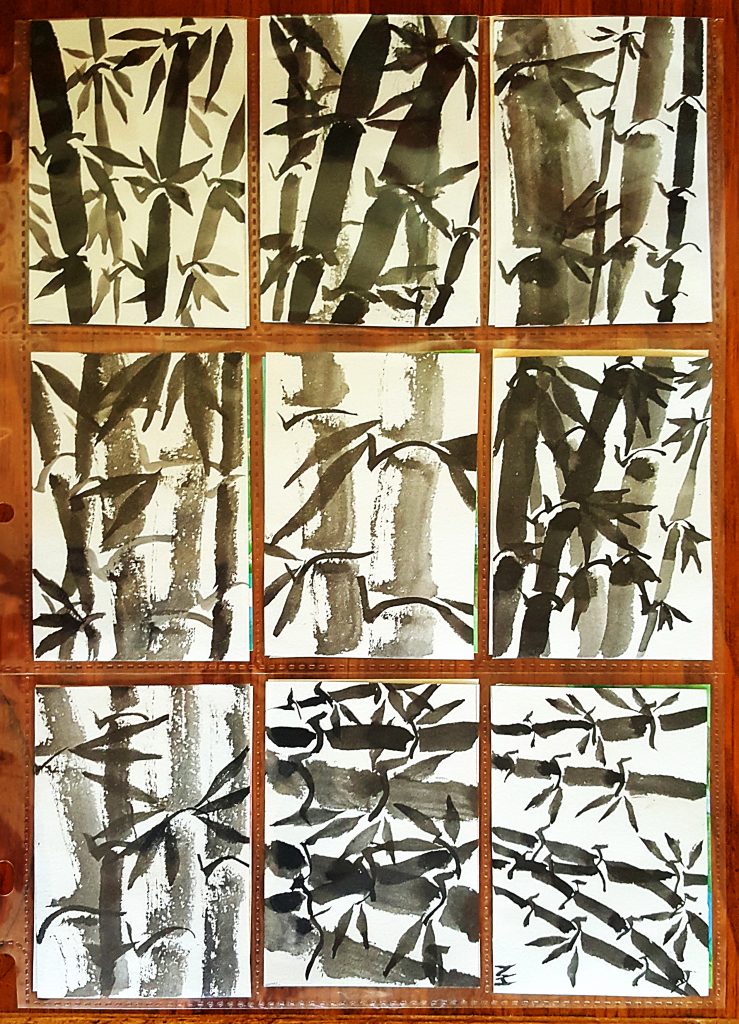 sumi-e beginner 9 bamboo from first session
