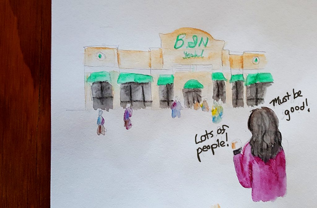 Maker Faire BN entrance with lots of people going in